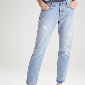 LEVIS 501C LIGHT WASH RIPPED JEANS